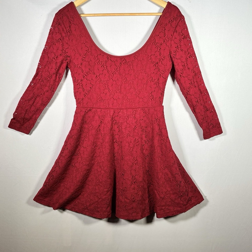 Dark Coquette Whimsigoth Lace Skater Dress Womens Medium Fit Flare Mini